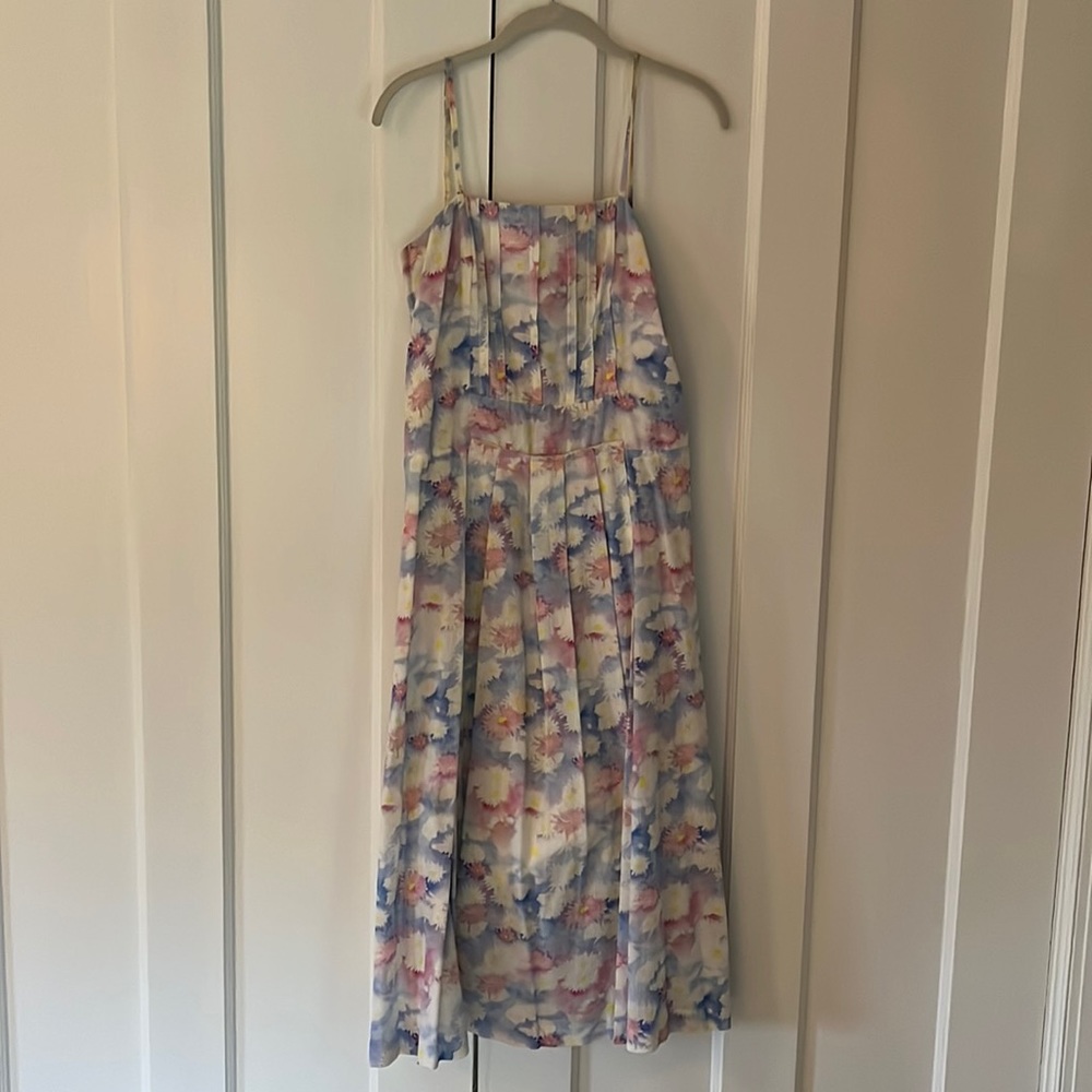 Cacharel Paris Floral Watercolor Dress, Size 36